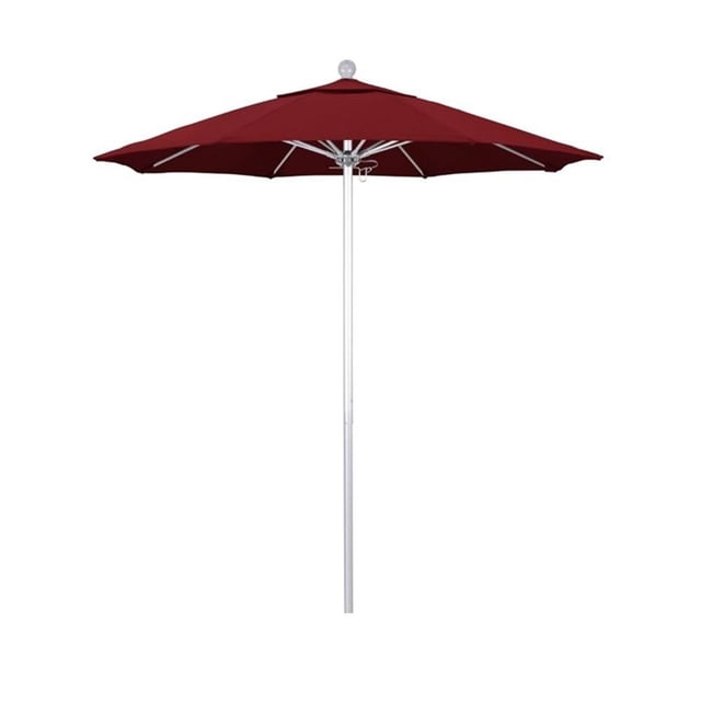California Umbrella Venture 7.5' Silver Market Umbrella in Red
