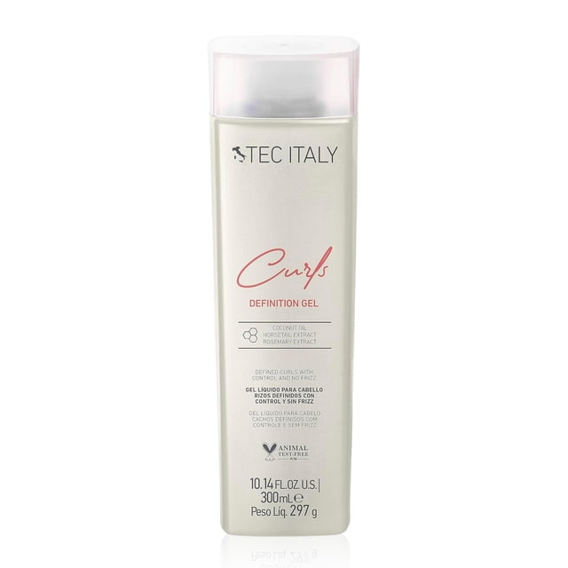 TEC ITALY Curls Gel Definition 300 ml | Gel para Definir Rizos con Fijación Baja a Media | Anti Frizz y Máximo Control | Para Todo Tipo de Cabello Rizado con Bouncy Technology