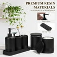 thumbnail image 5 of Bathroom Accessories Set, 6-Piece Bathroom Accessory Set, Toothbrush Holders Set, Soap Dispenser, Vanity Tray, Tumbler, Cotton Swab Jars, Bathroom Organizer for Modern Bathrooms(Matte Black), 5 of 14