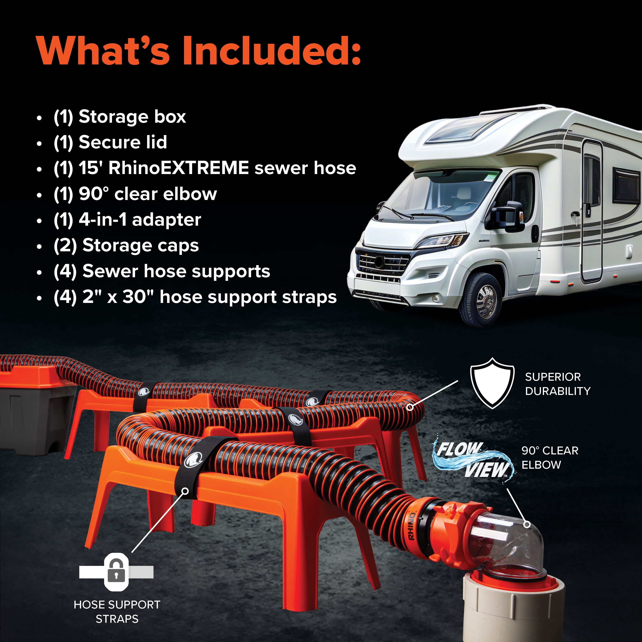Camco Rhino RV Combo Kit, w/15' RhinoEXTREME Hose (E/F)