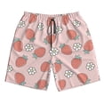 thumbnail image 5 of Wukai Strawberry And Flowers Print Beach Trunks with Compression Liner Swimsuit Quick Dry Beach Sports Shorts with Pocket-Small, 5 of 8