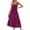 Purple, variant on Diufon Summer Women's Maxi Dresses Solid Color Pleated Dress Casual Square Neck Sleeveless Dress