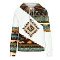 thumbnail image 4 of Western Aztec Hoodies for Women Geometric Print Pullover Casual Vintage Ethnic Long Sleeve Loose Hooded Sweatshirt Tops, 4 of 5