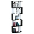 thumbnail image 1 of HOMCOM Geometric Bookcase, 5-Tier S Shaped Bookshelf, Black and White, 1 of 10