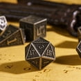 thumbnail image 2 of Cusdie 7-Die Metal DND Dice Set, Maze Design Metal Polyhedral D&D Dice Set for DND Dungeons and Dragons TTRPG Role Playing Games, 2 of 5