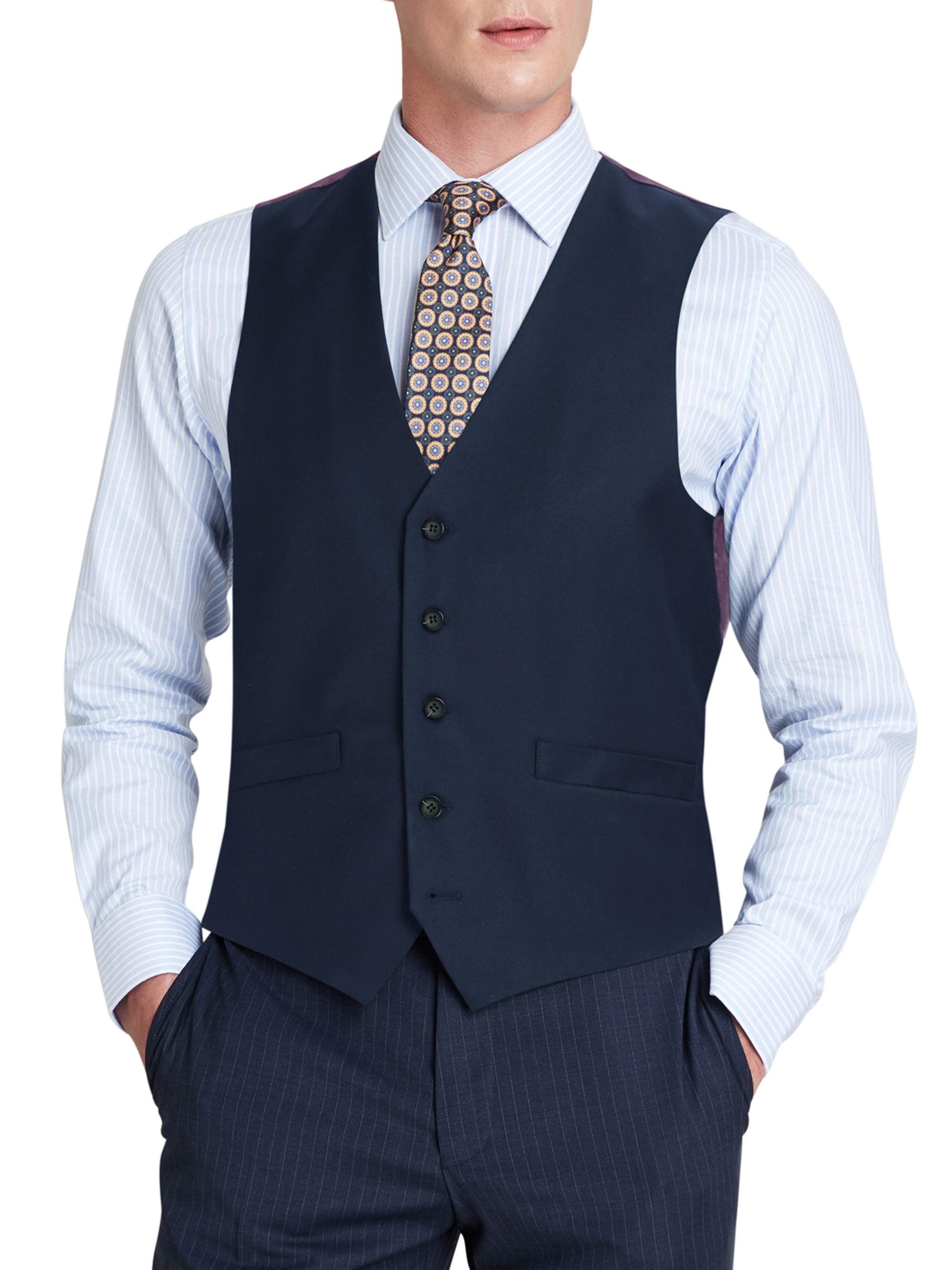 Alizeal Mens Classic Solid Color Business Suit Vest Regular Fit Tuxedo Waistcoat