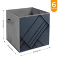 thumbnail image 6 of Collapsible Oxford Fabric Storage Cubes with Handles, Large Mid Foldable Oxford Cloth Bins Set of 2/6, Closet Organizers for Shelves Clothes Home Kitchen Toy - Dark Black Pattern, 6 of 7
