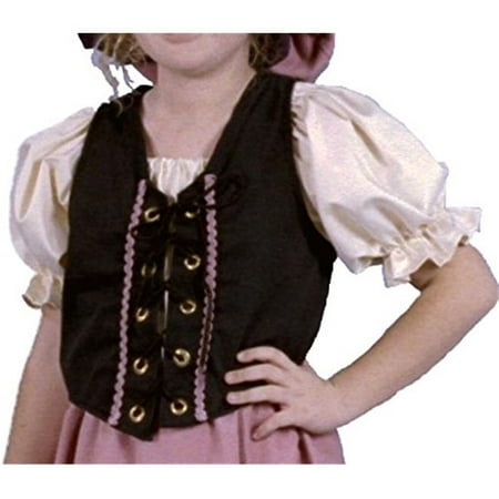 Alexander Costume 11-198-B Girls Renaissance Peasant Vest Costume, Black - 4-6