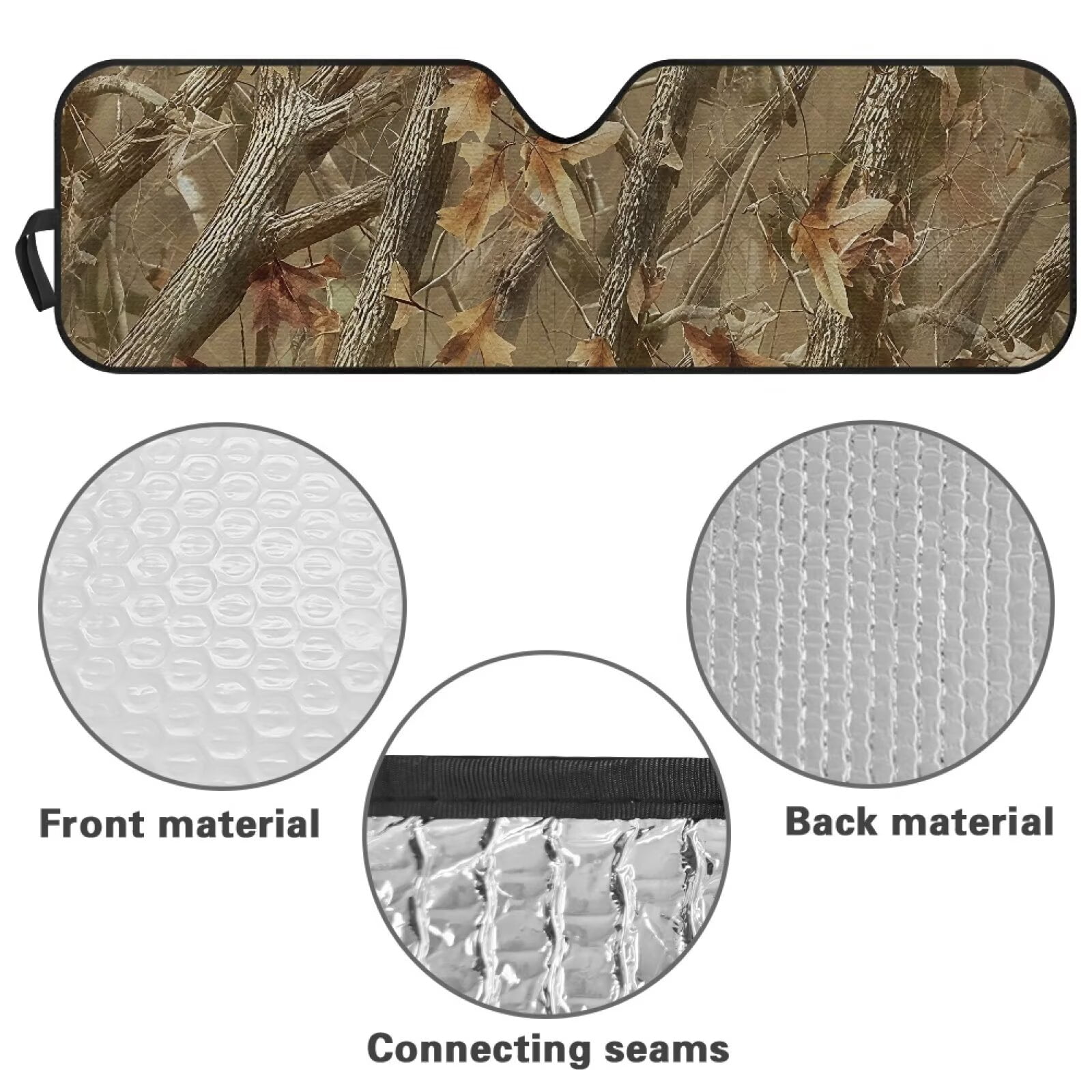 Uorisanigo Windshield Sunshade for Jeep Wrangler JL/JLU 2018-2024 & Jeep Gladiator JT 2020-2024 Camo Hunting Print Car Sun Shade Sun Visor Protection Blocks UV Rays and Keep Vehicle Cool
