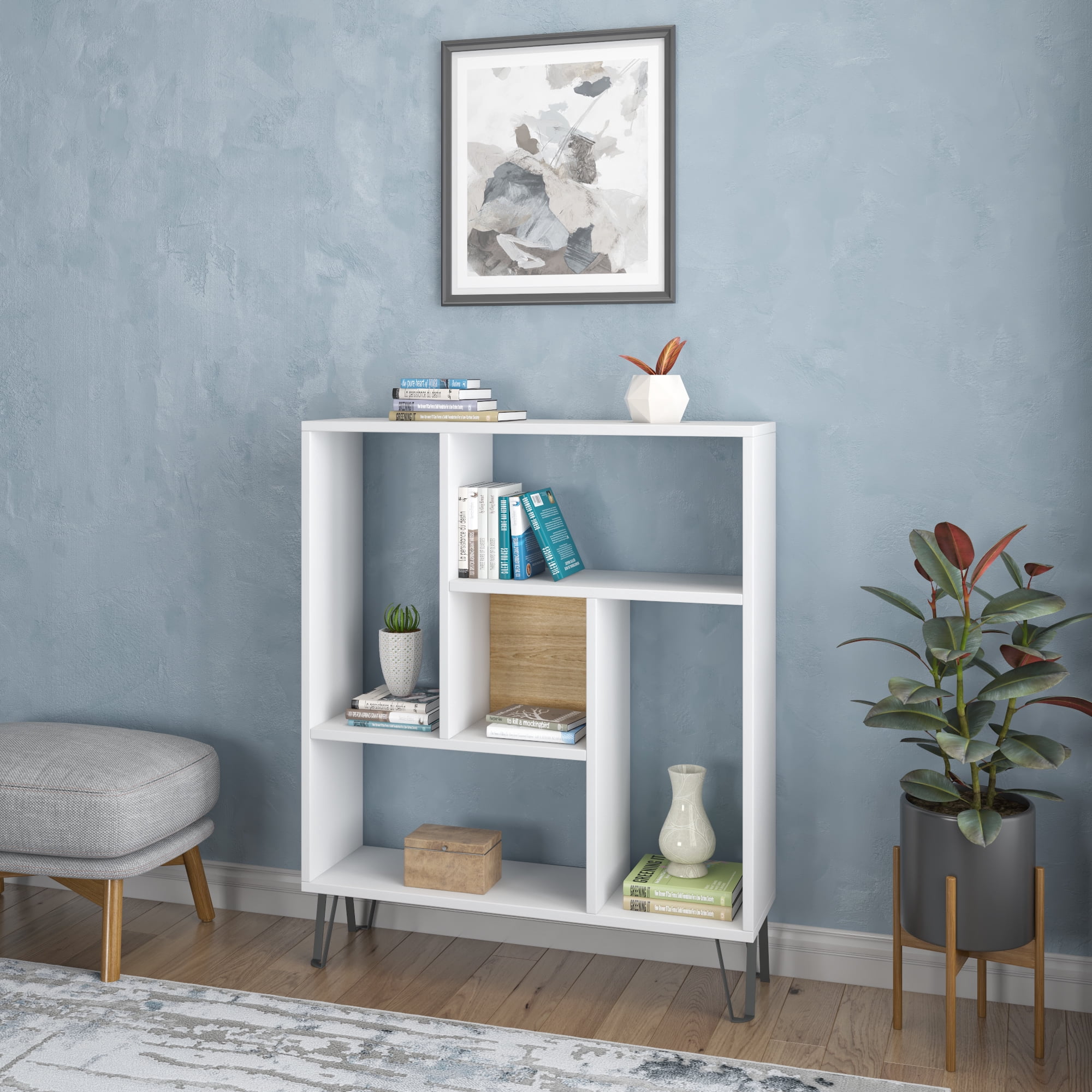 Ada Home Decor Arven 3 Tier Open Shelf Cube Bookcase, White