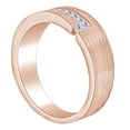 thumbnail image 2 of AFFY Father's Day Gift 1/2 Carat Princess Cut White Natural Diamond Men's Engagement Wedding Ring In 14k Solid Rose Gold (0.50 Cttw) Ring Size-9, 2 of 2