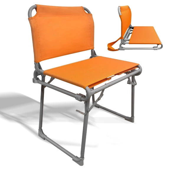 Nygira Stadium Seat for Bleachers, Portable Chair, 2-in-1 Folding Stadium Seats with Back Support, Hide Hooks, for Sports Events Outdoor Camping, Orange