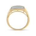 thumbnail image 3 of 10kt Yellow Gold Mens Round Diamond Ribbed Rectangle Cluster Ring 1/4 Cttw, 3 of 4