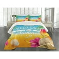 thumbnail image 3 of Ambesonne Beach Quilted Bedspread Set 3 Pcs, Its Summer Time Holiday, King Size, Multicolor, 3 of 5