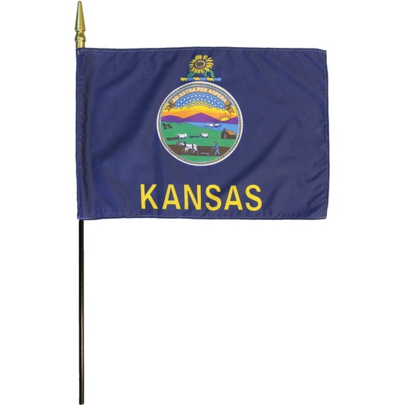 Kansas - 8"X12" Stick Flag