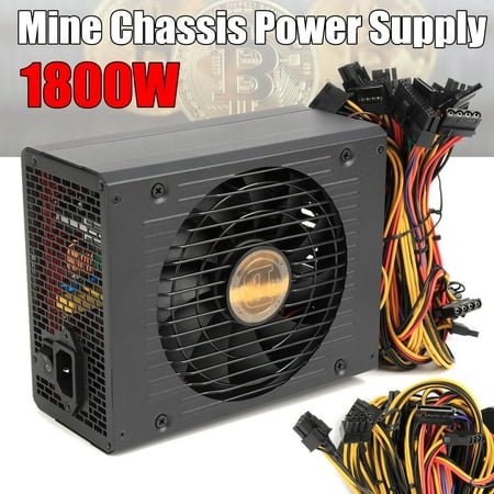 1800W 220V Mine Chassis Power Supply For 12 GPU Eth Rig Ethereum Coin Mining Miner (Best Hardware To Mine Ethereum)