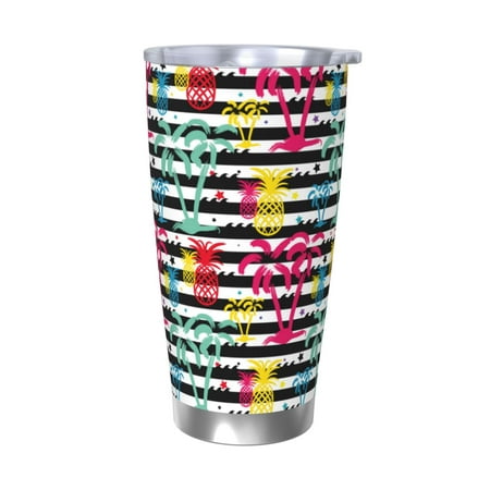 

Gaeub Trendy Colorful Pineapples Print 20-Ounce Stainless Steel Car Cup Tumblers Cups with Lids and Straw Coffee Cups for Adults Kids Home Car Office School Travel Party-Without Straw