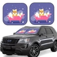 thumbnail image 2 of Picia Dog Washes in a Pink Bath 2 Piece Car Windshield Sun Shade Foldable | Foldable Sun Shield for Front Window Blocks UV Rays and Keeps Your Vehicle Cool-Large, 2 of 7