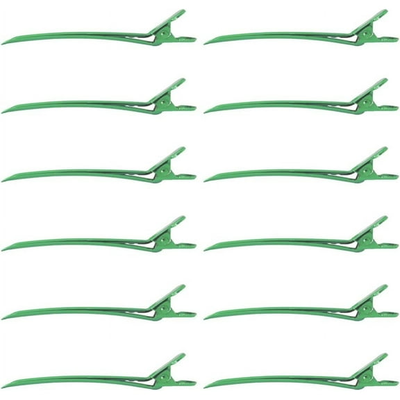 Metal Duck Bill Hair Clips for Styling, 12pcs Styling Duckbill Long Hair Clips Alligator Curl Clips, Random Color