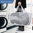 thumbnail image 4 of Toplive Pop Up Laundry Hamper Mesh Laundry Basket, Collapsible Popup Hamper Dirty Clothes Basket with 2 Compartments, Side Pocket, Carry Handles for Home, Dorm, Bathroom, Bedroom, Travel-White, 4 of 7