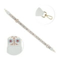 thumbnail image 3 of Unique Bargains 1 Pc Floral Pattern Light Gold Tone Hook Handbag Strap for Dating White Nylon PU, 3 of 4