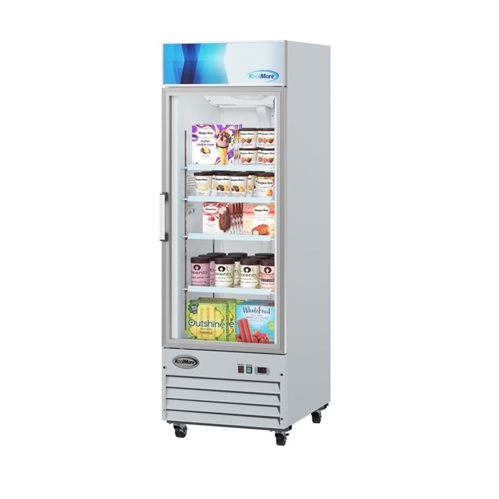Pemberly Row 27" 1-Door Display Merchandiser Freezer 13 cu. ft. in White