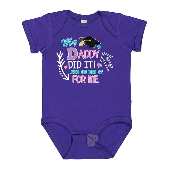 Inktastic My Daddy Did It and He Did It for Me with Graduation Cap Girls Baby Bodysuit
