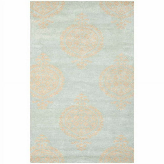 SAFAVIEH Soho Quinton Geometric Wool Area Rug, Blue/Beige, 8'3" x 11'