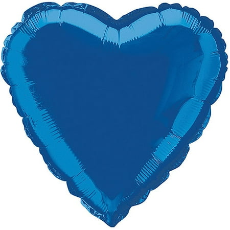Blue Foil Heart - Foil Balloon, Heart, 18 in, Royal Blue, 1ct
