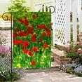thumbnail image 3 of Floral Flower Red Poppy Field Farm Meadow Landscape Spring Summer Garden Yard Flag 12 x 18 Inch, Double Sided Outdoor Decorative Welcome flags Banners for Home House Lawn Patio, 3 of 5