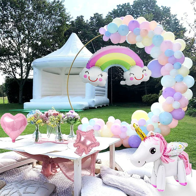 Pastel Rainbow Unicorn Balloon and Arch Kit,Set of 65 Included Macaron  Balloons,Unicorn Balloons,Happy Birthday Banner Unicorn Birthday Party  Decorations for Girls 