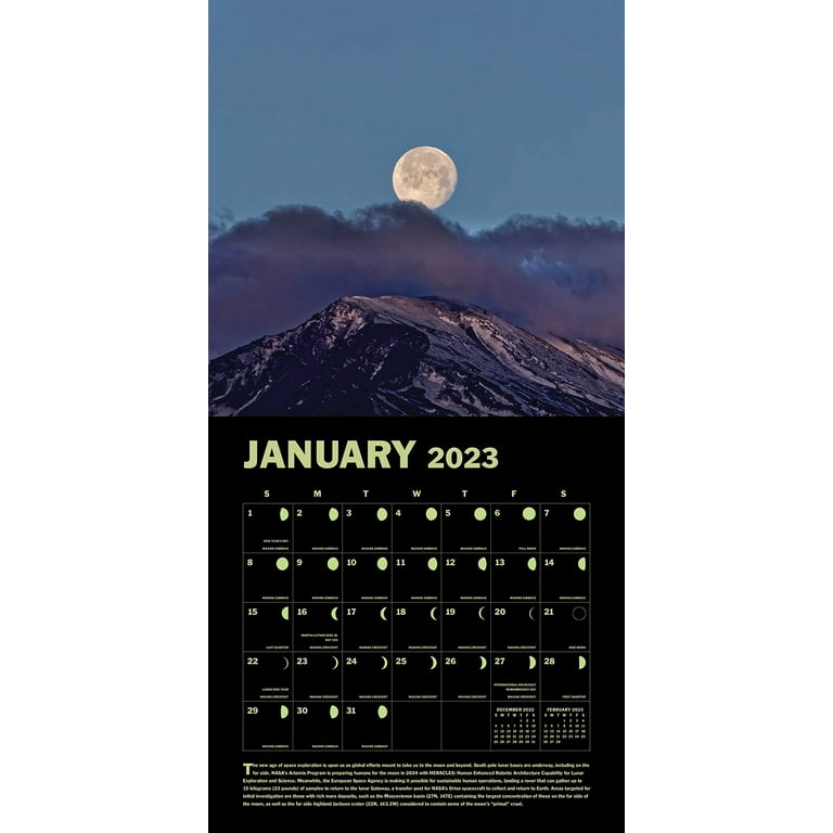Lunar 2023 Wall Calendar: A Glow-in-the-Dark Calendar for