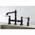 thumbnail image 5 of Kingston Brass KS7275PLBS English Country 8-Inch Bridge Kitchen Faucet with Sprayer, Oil Rubbed Bronze, 5 of 7