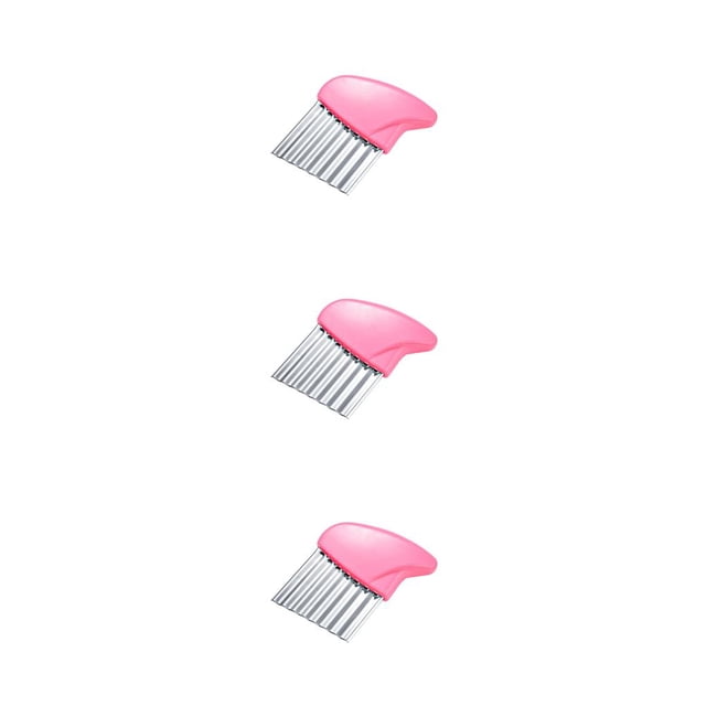 Advancent Cortador de papas fritas Ola Cocina Fruta Fry Maker Chopper Acero inoxidable Lavable Antiadherente Zanahoria rebanar Rosa Type1 NO1 Advancent CBP221593