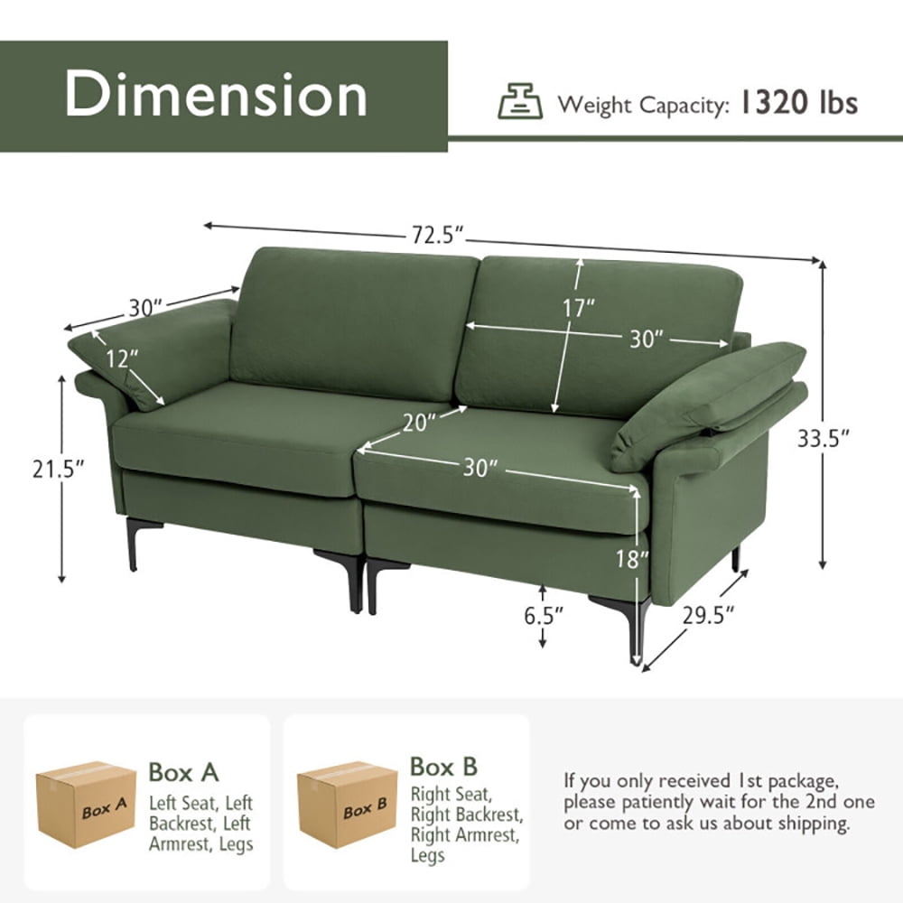 Finihen Loveseat Sofa, Modern Fabric Loveseat Sofa for with Metal Legs and Armrest Pillows, for Living Room, Bedroom, Army Green Finihen Loveseat Sofa, Modern Fabric Loveseat Sofa for with Metal Legs and Armrest Pillows, for Living Room, Bedroom, Army Green