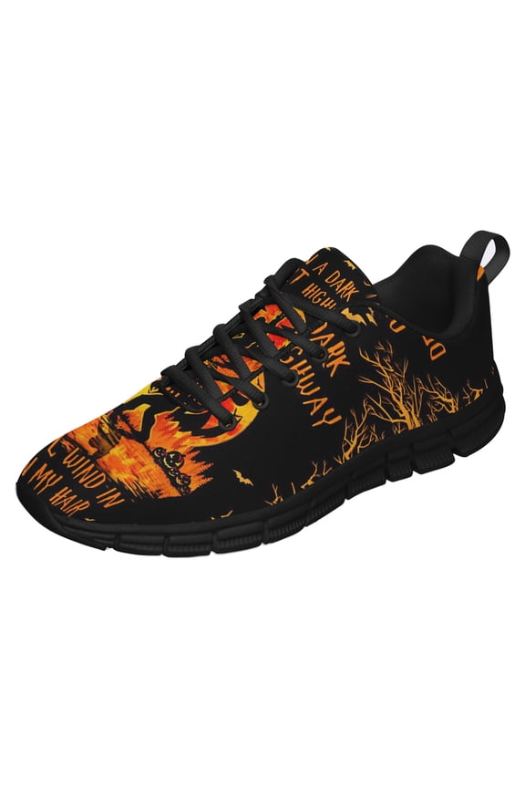 Bigfoot On A Dark Desert Highway Running Shoes Sneakers Mesh Black Size 7.5