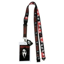 Ghostface Breakaway Lanyard Blood Splatter ID Badge Holder With 2" Rubber Charm