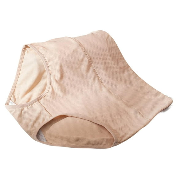 huanledash Women Panties Solid Color Comfortable Simple Anti-pilling Skin-touch High Elasticity Mid Waist Plus Size Tummy Control Quick Dry Lady Underpants Daily Wear Clothes