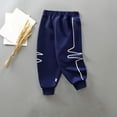 thumbnail image 2 of CPNG Infant Toddler Boys Daily Sweatpants Loose Wide Leg Sweat Pants Elastic High Waist Baggy Casual Joggers(Navy,9-10 Years), 2 of 4