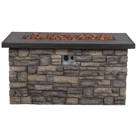 Shine Company Sevilla 48 In Rectangular Outdoor Fire Pit Table