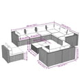 thumbnail image 4 of vidaXL 10 Piece Garden Lounge Set with Cushions Poly Rattan Brown, 4 of 5