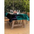 thumbnail image 2 of Outdoor Tablecloth with Umbrella Hole and Zipper, Teal Blue Rose Rectangle Table Cloth 60x120 Inch Waterproof Tablecloth, Vintage Abstract Garden Flower Floral Black Picnic Table Cover for Patio, 2 of 7