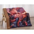 thumbnail image 1 of Anne Stokes Couverture Doublée Sherpa Toucher Soie Signature (Dragon Feu), 1 of 3
