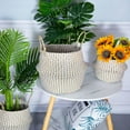 thumbnail image 2 of Seagrass Basket Folding Wicker Handle Round Natural Sea Grass Plant Flower Storage Basket, 2 of 14