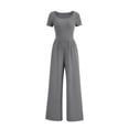 thumbnail image 1 of Mono Enterizo PRETTYGARDEN Mujer Cuello Cuadrado Pierna Ancha Gris Talla L, 1 of 8