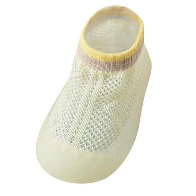 NOKIO Baby Soft Sole Socks Shoes - 100% Cotton Unisex Sli𝗉pers 0-36M, Non-Sli𝗉 Rubber Padding & Summer Breathable Design