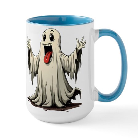 

CafePress - Ghost With A Funny Face - 15 oz Ceramic Large White Novelty Mug