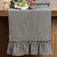 thumbnail image 2 of Cotton Ruffles Table Runner Event Party Supplies Fabric Decor Romantic Solid Colour Placemat for Holiday Wedding Christmas Doily, 2 of 9