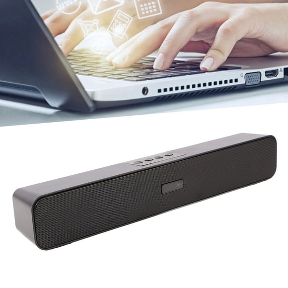 Soundbar, Dual Speakers Noise Reduction 1200mAh Surround Speaker Support Memory Card for Office