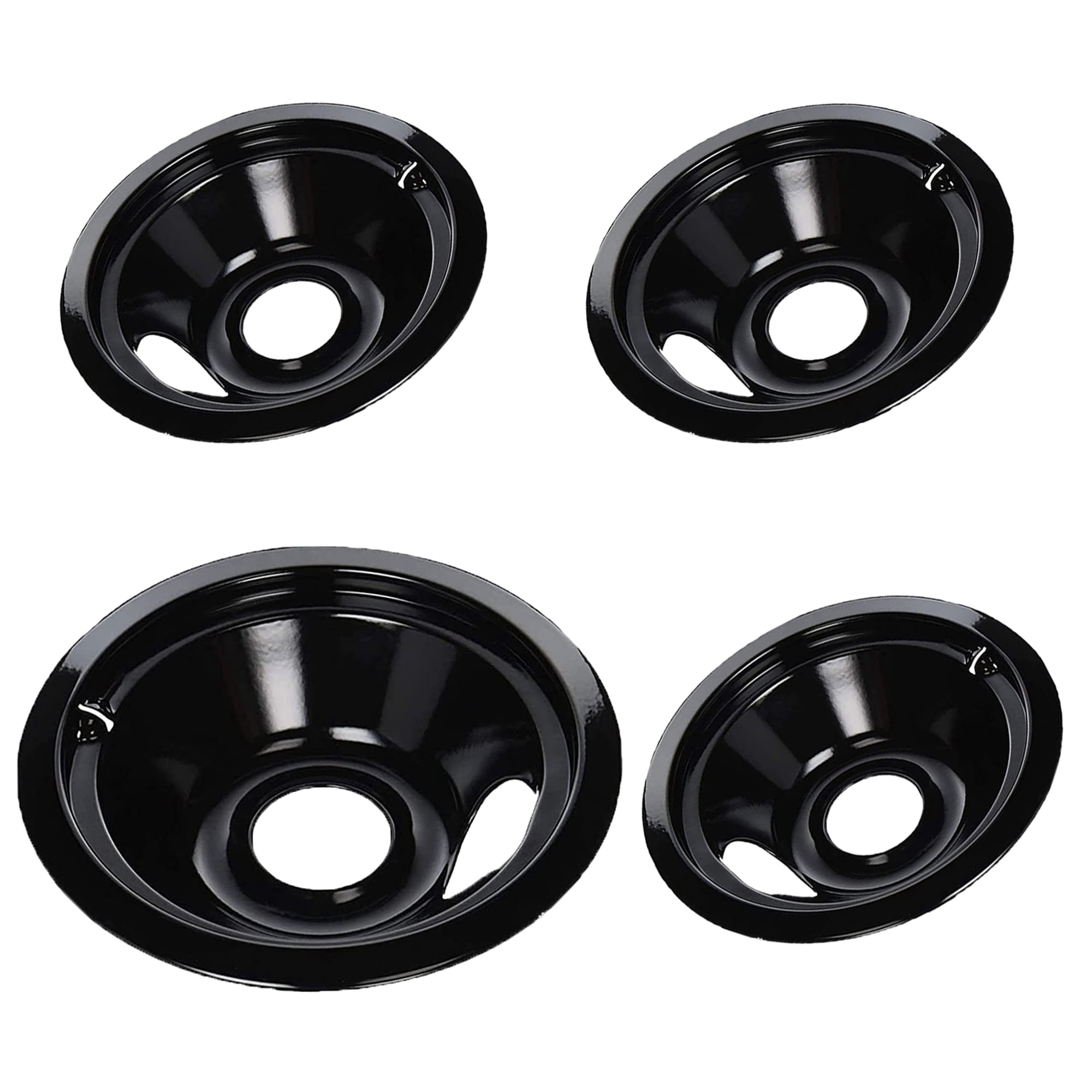 Beaquicy Porcelain Drip Pans for Electric Range 8-inch 6-inch, Replacement Stove Drip Pans WB31M19 WB31M20